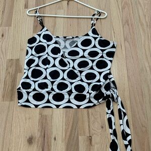 Stylish Black and White Women's Wrap Top